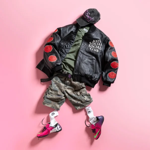 PETAL TO THE METAL LEATHER VARSITY JACKET - Image 4