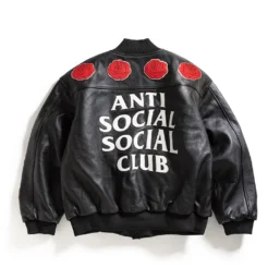 PETAL TO THE METAL LEATHER VARSITY JACKET