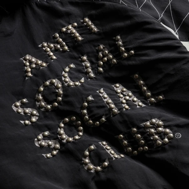 STUDDED STARTER JACKET WITH QUILTED SHOULDERS - Image 3
